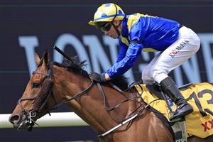 SYDNEY, AUSTRALIA - MARCH 27: Kerrin McEvoy on Favorite Moon wins race 2 the XXXX N E Manion Cup during Golden Slipper Day at Rosehill Gardens on March 27, 2021 in Sydney, Australia. (Photo by Mark Evans/Getty Images)