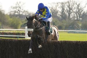 WARWICK, ENGLAND - MARCH 30: William Biddick riding Caid du Berlais clear the last to win The Air Wedding Open Hunters' Chase at Warwick Racecourse on March 30, 2021 in Warwick, England. Sporting venues around the UK remain under restrictions due to the Coronavirus Pandemic. Only owners are allowed to attend the meeting but the public must wait until further restrictions are lifted. (Photo by Alan Crowhurst/Getty Images)