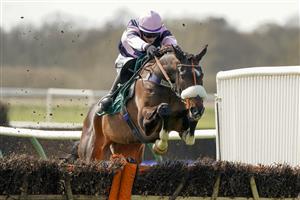 WARWICK, ENGLAND - MARCH 30: Jonathan Burke riding Java Point clear the last to win The Join Racing TV Now Maiden Hurdle at Warwick Racecourse on March 30, 2021 in Warwick, England. Sporting venues around the UK remain under restrictions due to the Coronavirus Pandemic. Only owners are allowed to attend the meeting but the public must wait until further restrictions are lifted. (Photo by Alan Crowhurst/Getty Images)