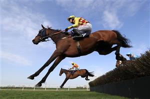 SOUTHWELL, ENGLAND - MARCH 31: Graineyhill ridden by Nick Scholfield in action during The Weatherbys nhstallions.co.uk Handicap Hurdle at Southwell Racecourse on March 31, 2021 in Southwell, England. (Photo by Mike Egerton-Pool/Getty Images)