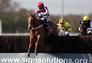 SOUTHWELL, ENGLAND - MARCH 31: Costly Diamond ridden by Harry Skelton on their way to winning the biowavego.co.uk And Wave Goodbye To Pain Handicap Chase at Southwell Racecourse on March 31, 2021 in Southwell, England. (Photo by Mike Egerton-Pool/Getty Images)