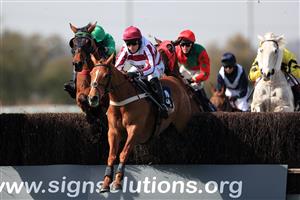SOUTHWELL, ENGLAND - MARCH 31: Costly Diamond ridden by Harry Skelton on their way to winning the biowavego.co.uk And Wave Goodbye To Pain Handicap Chase at Southwell Racecourse on March 31, 2021 in Southwell, England. (Photo by Mike Egerton-Pool/Getty Images)