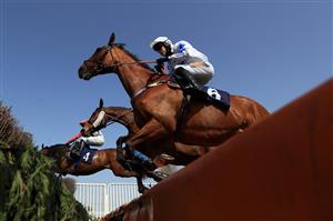 SOUTHWELL, ENGLAND - MARCH 31: Come On Charlie ridden by James Davies during the Free Tips Daily On attheraces.com Handicap Chase at Southwell Racecourse on March 31, 2021 in Southwell, England. (Photo by Mike Egerton-Pool/Getty Images)