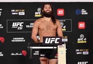 ABU DHABI, UNITED ARAB EMIRATES - JULY 10: In this handout image provided by UFC, Jorge Masvidal poses on the scale during the UFC 251 official weigh-in inside Flash Forum at UFC Fight Island on July 10, 2020 on Yas Island Abu Dhabi, United Arab Emirates. (Photo by Jeff Bottari/Zuffa LLC via Getty Images)