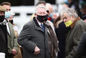 LIVERPOOL, ENGLAND - APRIL 08: Winning owner Sir Alex Ferguson after Protektorat won the SSS Super Alloys Manifesto Novices' Chase during the Liverpool NHS Day of the 2021 Randox Health Grand National Festival at Aintree Racecourse on April 8, 2021 in Liverpool, England. (Photo by Tim Goode - Pool/Getty Images)