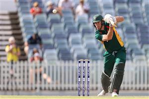 PERTH, AUSTRALIA - APRIL 08: Beau Webster of Tasmania bats during the Marsh One Day Cup match between Western Australia and Tasmania at the WACA on April 08, 2021 in Perth, Australia. (Photo by Paul Kane/Getty Images)