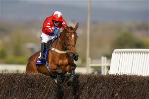 LIVERPOOL, ENGLAND - APRIL 08: Joshua Moore riding Editeur Du Gite clear the last to win The Close Brothers Red Rum Handicap Chase at Aintree Racecourse on April 08, 2021 in Liverpool, England. Sporting venues around the UK remain under restrictions due to the Coronavirus Pandemic. Only owners are allowed to attend the meeting but the public must wait until further restrictions are lifted. (Photo by Alan Crowhurst/Getty Images)
