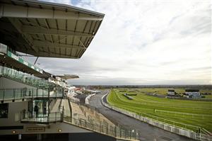 LIVERPOOL, ENGLAND - APRIL 08: A general view of empty spectator stands at Aintree Racecourse in Liverpool before the Liverpool NHS Day of the 2021 Randox Health Grand National Festival at Aintree Racecourse on April 8, 2021 in Liverpool, England. (Photo by Tim Goode - Pool/Getty Images)