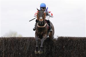 LIVERPOOL, ENGLAND - APRIL 08: Harry Cobden riding Clan Des Obeaux clear the last to win The Betway Bowl Chase at Aintree Racecourse on April 08, 2021 in Liverpool, England. Sporting venues around the UK remain under restrictions due to the Coronavirus Pandemic. Only owners are allowed to attend the meeting but the public must wait until further restrictions are lifted. (Photo by Alan Crowhurst/Getty Images)