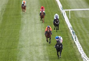 LIVERPOOL, ENGLAND - APRIL 08: Monmiral ridden by Harry Cobden looks behind before winning the Doom Bar Anniversary 4-Y-O Juvenile Hurdle during the Liverpool NHS Day of the 2021 Randox Health Grand National Festival at Aintree Racecourse, on April 8, 2021 in Liverpool, England. (Photo by Tim Goode - Pool/Getty Images)