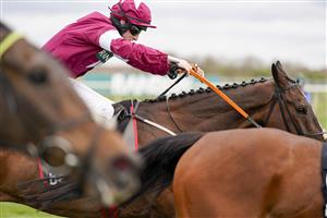 LIVERPOOL, ENGLAND - APRIL 08: Jack Kennedy riding Abacadabras clear the last to win The Betway Aintree Hurdle at Aintree Racecourse on April 08, 2021 in Liverpool, England. Sporting venues around the UK remain under restrictions due to the Coronavirus Pandemic. Only owners are allowed to attend the meeting but the public must wait until further restrictions are lifted. (Photo by Alan Crowhurst/Getty Images)