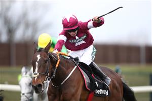 LIVERPOOL, ENGLAND - APRIL 08: Abacadabras ridden by Jack Kennedy on the way to winning the Betway Aintree Hurdle during the Liverpool NHS Day of the 2021 Randox Health Grand National Festival at Aintree Racecourse on April 8, 2021 in Liverpool, England. (Photo by Tim Goode - Pool/Getty Images)