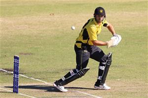 PERTH, AUSTRALIA - APRIL 08: Mitch Marsh of Western Australia bats during the Marsh One Day Cup match between Western Australia and Tasmania at the WACA on April 08, 2021 in Perth, Australia. (Photo by Paul Kane/Getty Images)