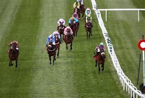 LIVERPOOL, ENGLAND - APRIL 08: Rachael Blackmore riding Me Too Please (right) on the way to winning the Goffs UK Nickel Coin Mares' Standard Open National Hunt Flat Race during the Liverpool NHS Day of the 2021 Randox Health Grand National Festival at Aintree Racecourse on April 8, 2021 in Liverpool, England. (Photo by Tim Goode - Pool/Getty Images)