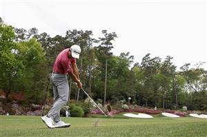 AUGUSTA, GEORGIA - APRIL 08: Collin Morikawa of the United States plays a shot on the 13th hole during the first round of the Masters at Augusta National Golf Club on April 08, 2021 in Augusta, Georgia. (Photo by Jared C. Tilton/Getty Images)