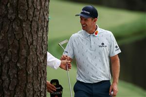 AUGUSTA, GEORGIA - APRIL 08: Justin Rose of England reacts on the 16th hole during the first round of the Masters at Augusta National Golf Club on April 08, 2021 in Augusta, Georgia. (Photo by Kevin C. Cox/Getty Images)