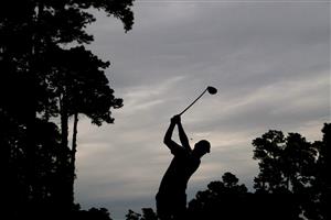AUGUSTA, GEORGIA - APRIL 08: Justin Rose of England plays his shot from the 17th tee during the first round of the Masters at Augusta National Golf Club on April 08, 2021 in Augusta, Georgia. (Photo by Kevin C. Cox/Getty Images)