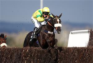 LIVERPOOL, ENGLAND - APRIL 10: Happygolucky ridden by David Bass clears the last before going on to win the Betway Handicap Chase during Grand National Day of the 2021 Randox Health Grand National Festival at Aintree Racecourse, on April 10, 2021 in Liverpool, England. (Photo by Tim Goode - Pool/Getty Images)
