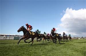 LIVERPOOL, ENGLAND - APRIL 10: Runners and riders during the Ryanair Stayers Hurdle (Registered As The Liverpool Hurdle) during Grand National Day of the 2021 Randox Health Grand National Festival at Aintree Racecourse on April 10, 2021 in Liverpool, England. (Photo by Tim Goode - Pool/Getty Images)