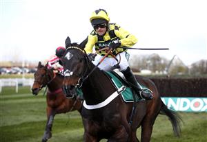 LIVERPOOL, ENGLAND - APRIL 10: Shishkin ridden by Harry Skelton runs clear to win the Doom Bar Maghull Novices' Chase during Grand National Day of the 2021 Randox Health Grand National Festival at Aintree Racecourse on April 10, 2021 in Liverpool, England. (Photo by Tim Goode - Pool/Getty Images)