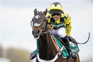 LIVERPOOL, ENGLAND - APRIL 10: Nico de Boinville riding Shishkin clear the last to win The Doom Bar Maghull Novices' Chase at Aintree Racecourse on April 10, 2021 in Liverpool, England. Sporting venues around the UK remain under restrictions due to the Coronavirus Pandemic. Only owners are allowed to attend the meeting but the public must wait until further restrictions are lifted. (Photo by Alan Crowhurst/Getty Images) (Photo by Alan Crowhurst/Getty Images)