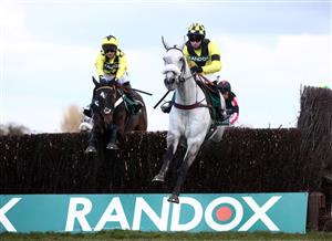 LIVERPOOL, ENGLAND - APRIL 10: Shishkin ridden by Nico de Boinville jumps a fence before going on to win the Doom Bar Maghull Novices' Chase during Grand National Day of the 2021 Randox Health Grand National Festival at Aintree Racecourse on April 10, 2021 in Liverpool, England. (Photo by Tim Goode - Pool/Getty Images)