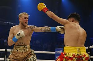 MIAMI, FLORIDA - JANUARY 30: Jake Paul punches AnEsonGib during their fight at Meridian at Island Gardens on January 30, 2020 in Miami, Florida. (Photo by Michael Reaves/Getty Images)