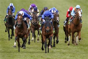 NEWMARKET, ENGLAND - APRIL 15: William Buick riding Master Of The Seas (blue cap) win The bet365 Craven Stakes from James Doyle riding La Barrosa (white cap) at Newmarket Racecourse on April 15, 2021 in Newmarket, England. Sporting venues around the UK remain under restrictions due to the Coronavirus Pandemic. Only owners are allowed to attend the meeting but the public must wait until further restrictions are lifted. (Photo by Alan Crowhurst/Getty Images)