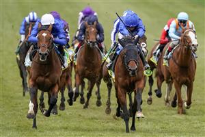 NEWMARKET, ENGLAND - APRIL 15: William Buick riding Master Of The Seas (blue cap) win The bet365 Craven Stakes from James Doyle riding La Barrosa (white cap) at Newmarket Racecourse on April 15, 2021 in Newmarket, England. Sporting venues around the UK remain under restrictions due to the Coronavirus Pandemic. Only owners are allowed to attend the meeting but the public must wait until further restrictions are lifted. (Photo by Alan Crowhurst/Getty Images)