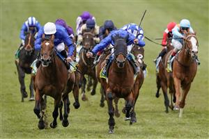 NEWMARKET, ENGLAND - APRIL 15: William Buick riding Master Of The Seas (blue cap) win The bet365 Craven Stakes from James Doyle riding La Barrosa (white cap) at Newmarket Racecourse on April 15, 2021 in Newmarket, England. Sporting venues around the UK remain under restrictions due to the Coronavirus Pandemic. Only owners are allowed to attend the meeting but the public must wait until further restrictions are lifted. (Photo by Alan Crowhurst/Getty Images)