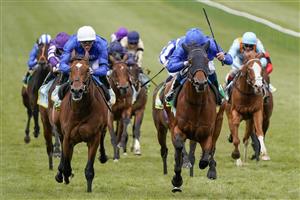 NEWMARKET, ENGLAND - APRIL 15: William Buick riding Master Of The Seas (blue cap) win The bet365 Craven Stakes from James Doyle riding La Barrosa (white cap) at Newmarket Racecourse on April 15, 2021 in Newmarket, England. Sporting venues around the UK remain under restrictions due to the Coronavirus Pandemic. Only owners are allowed to attend the meeting but the public must wait until further restrictions are lifted. (Photo by Alan Crowhurst/Getty Images)