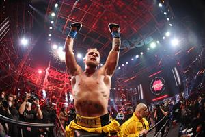 ATLANTA, GEORGIA - APRIL 17: Jake Paul celebrates after defeating Ben Askren in their cruiserweight bout during Triller Fight Club at Mercedes-Benz Stadium on April 17, 2021 in Atlanta, Georgia. (Getty Images)