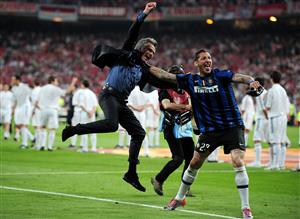 MADRID, SPAIN - MAY 22: Head coach Jose Mourinho (L) and Marco Materazzi of Inter Milan celebrate their team's victory at the end of the UEFA Champions League Final match between FC Bayern Muenchen and Inter Milan at the Estadio Santiago Bernabeu on May 22, 2010 in Madrid, Spain. (Getty Images)
