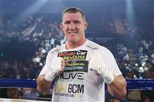 WOLLONGONG, AUSTRALIA - APRIL 21: Paul Gallen poses after defeating Lucas Browne by TKO during their bout at WIN Entertainment Centre on April 21, 2021 in Wollongong, Australia. (Getty Images)