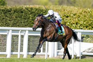 ESHER, ENGLAND - APRIL 23: Frankie Dettori riding Palace Pier win The bet365 Mile at Sandown Park Racecourse on April 23, 2021 in Esher, England. Sporting venues around the UK remain under restrictions due to the Coronavirus Pandemic. Only owners are allowed to attend the meeting but the public must wait until further restrictions are lifted. (Photo by Alan Crowhurst/Getty Images)