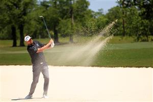 NEW ORLEANS, LOUISIANA - APRIL 22: Marc Leishman of Australia plays a shot from a bunker on the second hole during the first round of the Zurich Classic of New Orleans at TPC Louisiana on April 22, 2021 in New Orleans, Louisiana. (Getty Images)