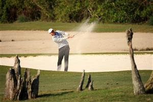 NEW ORLEANS, LOUISIANA - APRIL 22: Scottie Scheffler plays a shot out of the bunker on the 13th hole during the first round of the Zurich Classic of New Orleans at TPC Louisiana on April 22, 2021 in New Orleans, Louisiana. (Getty Images)