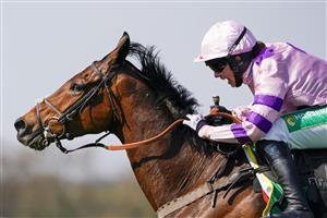 ESHER, ENGLAND - APRIL 24: Bryony Frost riding Greaneteen clear the last to win The bet365 Celebration Chase at Sandown Park Racecourse on April 24, 2021 in Esher, England. Sporting venues around the UK remain under restrictions due to the Coronavirus Pandemic. Only owners are allowed to attend the meeting but the public must wait until further restrictions are lifted. (Photo by Alan Crowhurst/Getty Images)