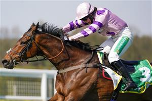 ESHER, ENGLAND - APRIL 24: Bryony Frost riding Greaneteen clear the last to win The bet365 Celebration Chase at Sandown Park Racecourse on April 24, 2021 in Esher, England. Sporting venues around the UK remain under restrictions due to the Coronavirus Pandemic. Only owners are allowed to attend the meeting but the public must wait until further restrictions are lifted. (Photo by Alan Crowhurst/Getty Images)