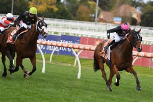 MELBOURNE, AUSTRALIA - APRIL 24: Damien Thornton riding Open Minded winning race 6, the Stow Storage Solutions Australia, during Melbourne Racing at Caulfield Racecourse on April 24, 2021 in Melbourne, Australia. (Photo by Vince Caligiuri/Getty Images)