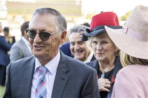 SYDNEY, AUSTRALIA - APRIL 24: Peter Snowden smiles after winning race 6 the Moët & Chandon Champagne Stakes during Sydney Racing at Royal Randwick Racecourse on April 24, 2021 in Sydney, Australia. (Photo by Jenny Evans/Getty Images)