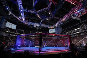 JACKSONVILLE, FL - APRIL 24: General view of the octagon prior to UFC 261 at VyStar Veterans Memorial Arena on April 24, 2021 in Jacksonville, Florida. (Getty Images)