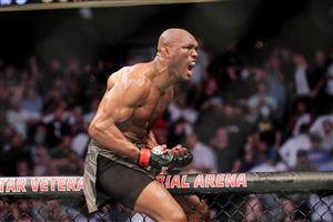 JACKSONVILLE, FL - APRIL 25: Kamaru Usman of Nigeria celebrates his victory over Jorge Masvidal of the United States during the Welterweight Title bout of UFC 261 at VyStar Veterans Memorial Arena on April 25, 2021 in Jacksonville, Florida. (Getty Images)