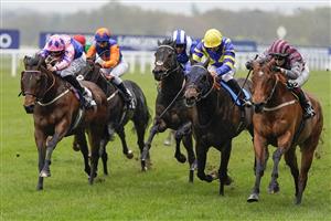 ASCOT, ENGLAND - APRIL 28: Saffie Osborne riding Pettochside (R) win The Great Racing Welfare Cycle Handicap at Ascot Racecourse on April 28, 2021 in Ascot, England. Sporting venues around the UK remain under restrictions due to the Coronavirus Pandemic. Only owners are allowed to attend the meeting but the public must wait until further restrictions are lifted. (Photo by Alan Crowhurst/Getty Images)