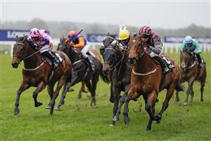 ASCOT, ENGLAND - APRIL 28: Saffie Osborne riding Pettochside (R) win The Great Racing Welfare Cycle Handicap at Ascot Racecourse on April 28, 2021 in Ascot, England. Sporting venues around the UK remain under restrictions due to the Coronavirus Pandemic. Only owners are allowed to attend the meeting but the public must wait until further restrictions are lifted. (Photo by Alan Crowhurst/Getty Images)