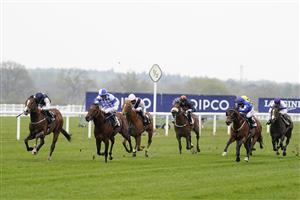 ASCOT, ENGLAND - APRIL 28: Ryan Moore riding Rohaan (L) win The QIPCO British Champions Series horseracinghof.com Pavilion Stakes at Ascot Racecourse on April 28, 2021 in Ascot, England. Sporting venues around the UK remain under restrictions due to the Coronavirus Pandemic. Only owners are allowed to attend the meeting but the public must wait until further restrictions are lifted. (Photo by Alan Crowhurst/Getty Images)