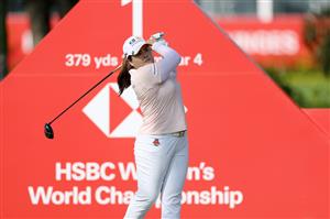 SINGAPORE, SINGAPORE - APRIL 29: Inbee Park of South Korea hits her tee shot on the 1st hole during the first round of the HSBC Women's World Championship at Sentosa Golf Club on April 29, 2021 in Singapore. (Getty Images)