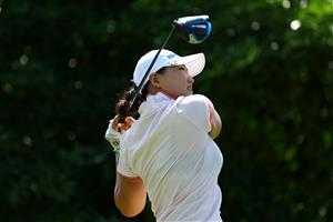 SINGAPORE, SINGAPORE - APRIL 29: Mirim Lee of South Korea plays her shot from the 11th tee during the first round of the HSBC Women's World Championship at Sentosa Golf Club on April 29, 2021 in Singapore. (Getty Images)