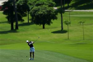 SINGAPORE, SINGAPORE - APRIL 29: So Yeon Ryu of South Korea plays her second shot on the ninth fairway during the first round of the HSBC Women's World Championship at Sentosa Golf Club on April 29, 2021 in Singapore. (Getty Images)