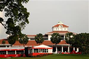 SINGAPORE, SINGAPORE - APRIL 30: A general view of the clubhouse as In Kyung Kim of South Korea plays her shot from the 12th tee during the second round of the HSBC Women's World Championship at Sentosa Golf Club on April 30, 2021 in Singapore. (Getty Images)